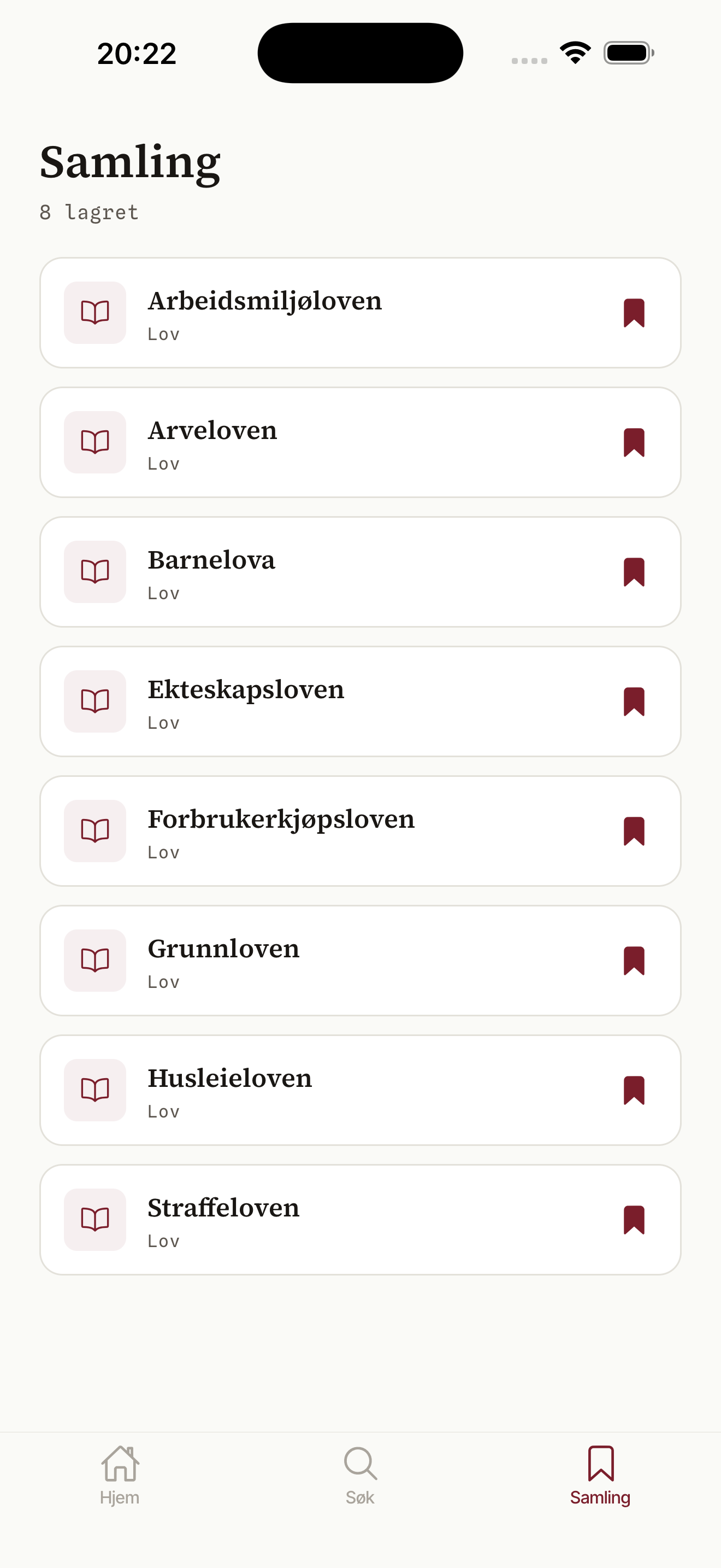 Paragraf – samling med bokmerkede lover